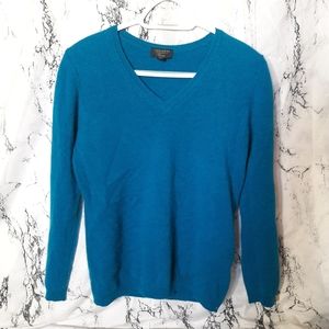 Cashmere Charter Club dark turquoise v neck sweater